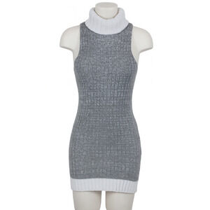 Rag and Bone Sweater Dress Women XXS Gray Mohair Cashmere Ribbed Minimalist Luxe